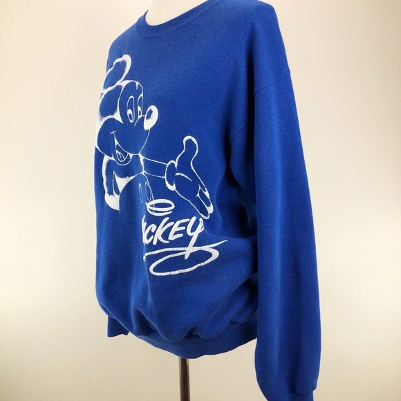 Disney Designs Mickey Mouse Blue White Sweatshirt - Picture 5 of 8